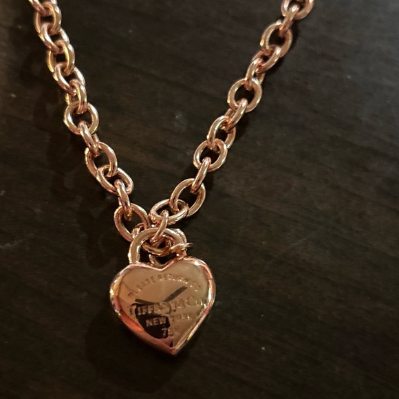 Tiffany Silver full Heart Pendant Necklace